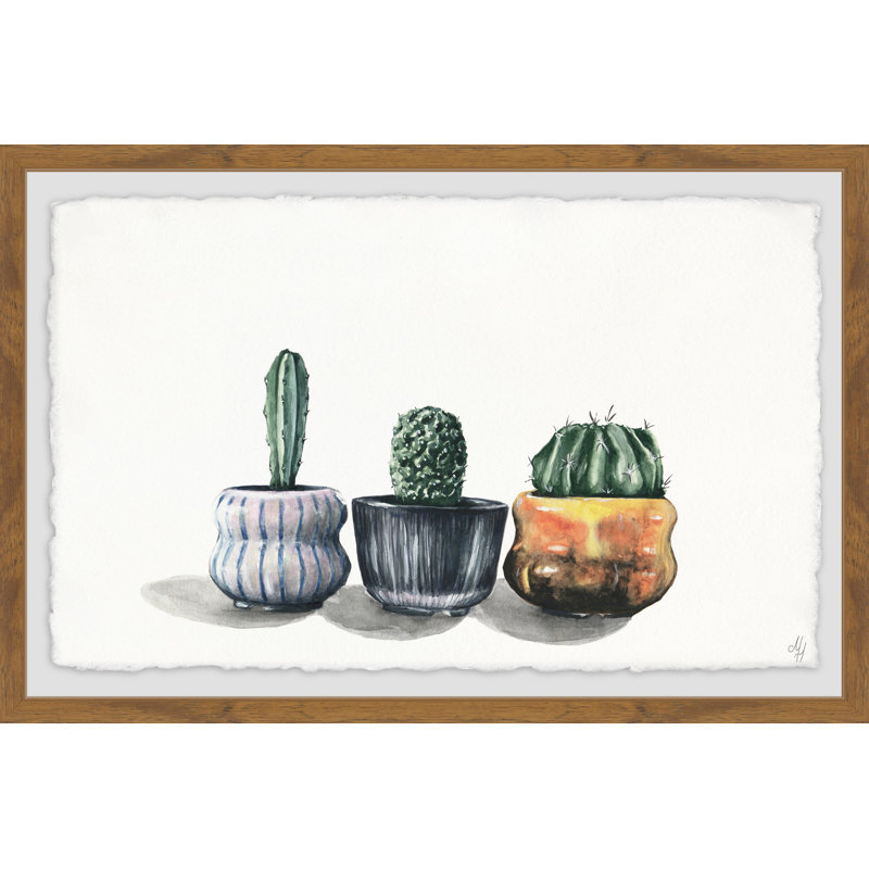Rounded Pots - Single Picture Frame Painting, 61 cm H x 91 cm W 