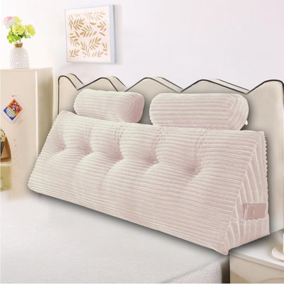 Headboard Pillow for Perfect Reading and Relaxation - Beige Wedge Backrest Pillow