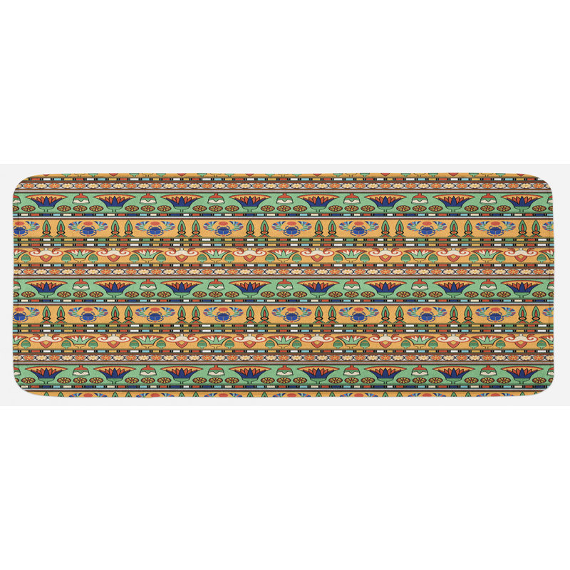 Motif de motifs multicolores avec motif de motif de fleurs de lis et de Scarab