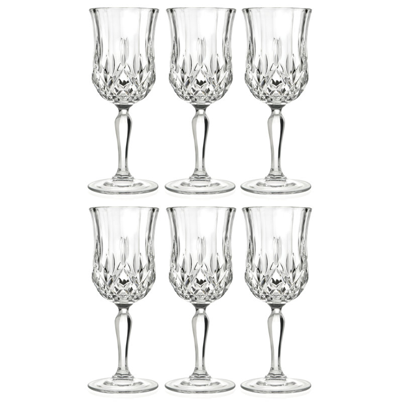 Elegant Clear Crystal Goblet Set of Six