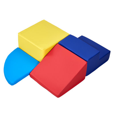 4 blocs d'escalade en mousse éducative pour - doux et résilient, coloré, stimulant la créativité, sécuritaire, glissant, bleu, 22,92 po de profondeur, 12,12 largeur, 16,08 hauteur, 12,45 lb.
