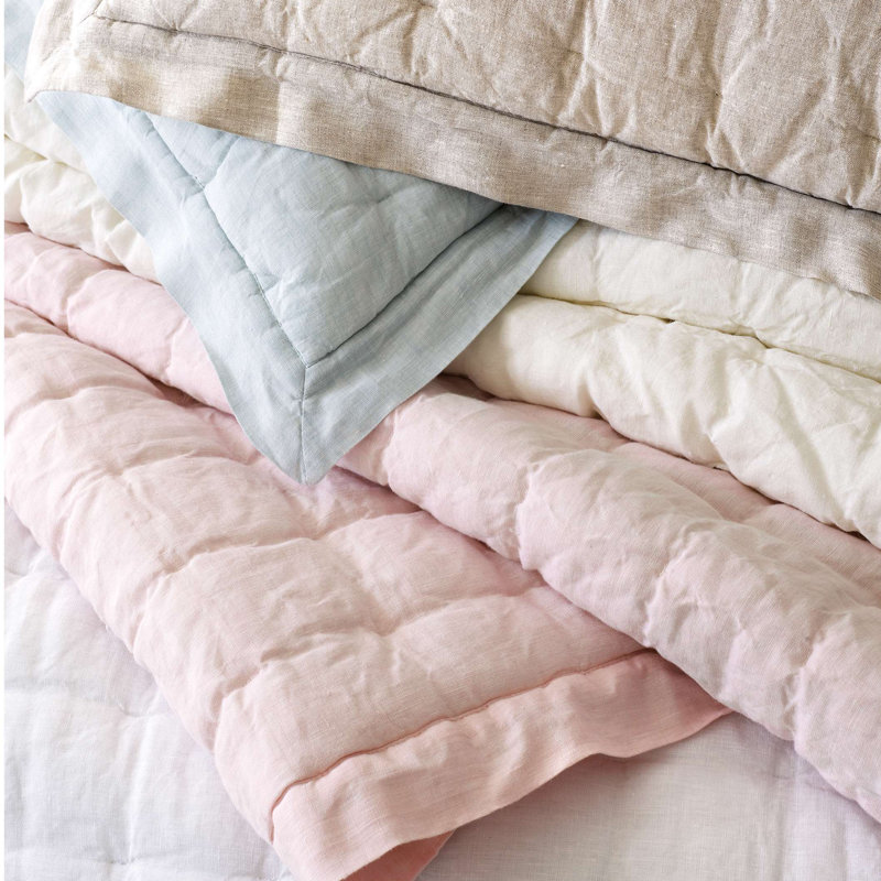 Lush Linen Puff, Slipper Pink, King Quilt