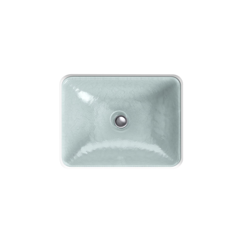 Yepsen Glass Undermount Bathroom Sink, Green
