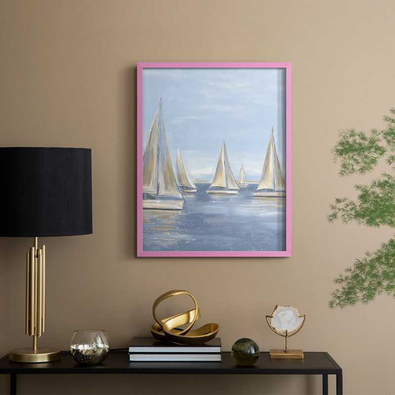 NAUTICAL Series X, reproduction encadrée - bois massif, H 11 po x l 9 po, Rose