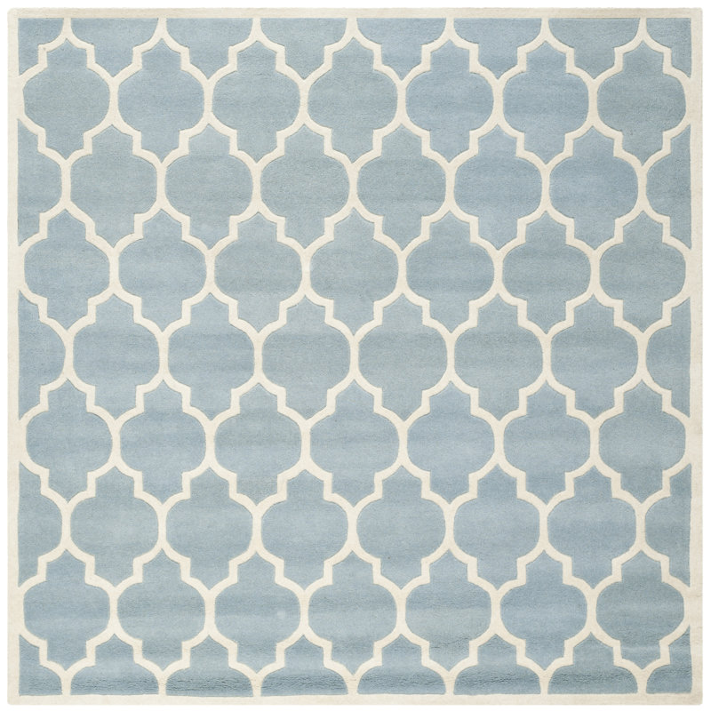 Carolene Hand Tufted Wool Geometric Rug, Square 7'