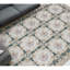 Needlepoint Wool Floral Area Rug in Dark Green/Brown