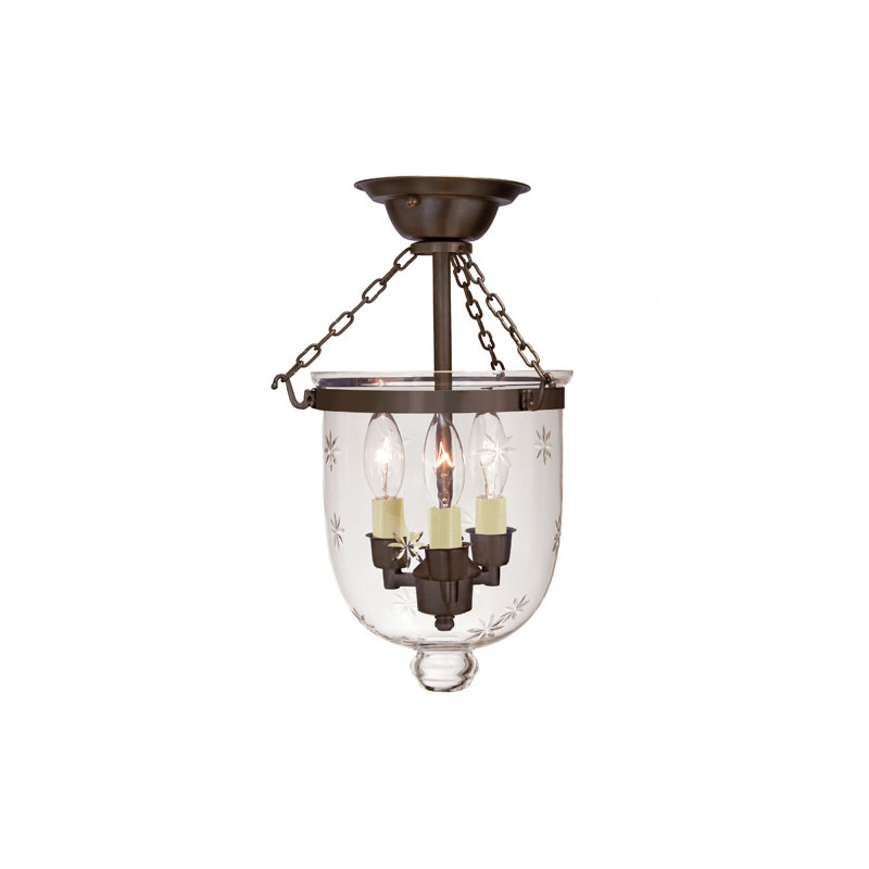 Dianna Glass Semi Flush Mount, Oil Rubbed Bronze