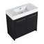 Meuble-lavabo autoportant avec lavabo en résine et porte à fermeture douce