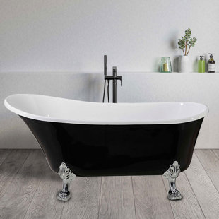 Baignoire de trempage autoportante en acrylique 63 po x 28 po