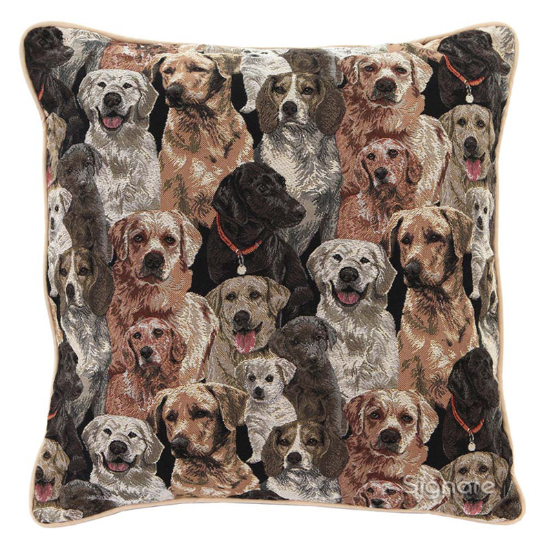 Labrador Retriever Tapestry Euro Pillowcase in Multicolor Polyester