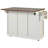 53.7" Farmhouse Kitchen Island With Power Outlet, Drop Leaf, Spice Rack & Sliding Barn Doors – Rolling Storage Cart On Wheels-1672666541