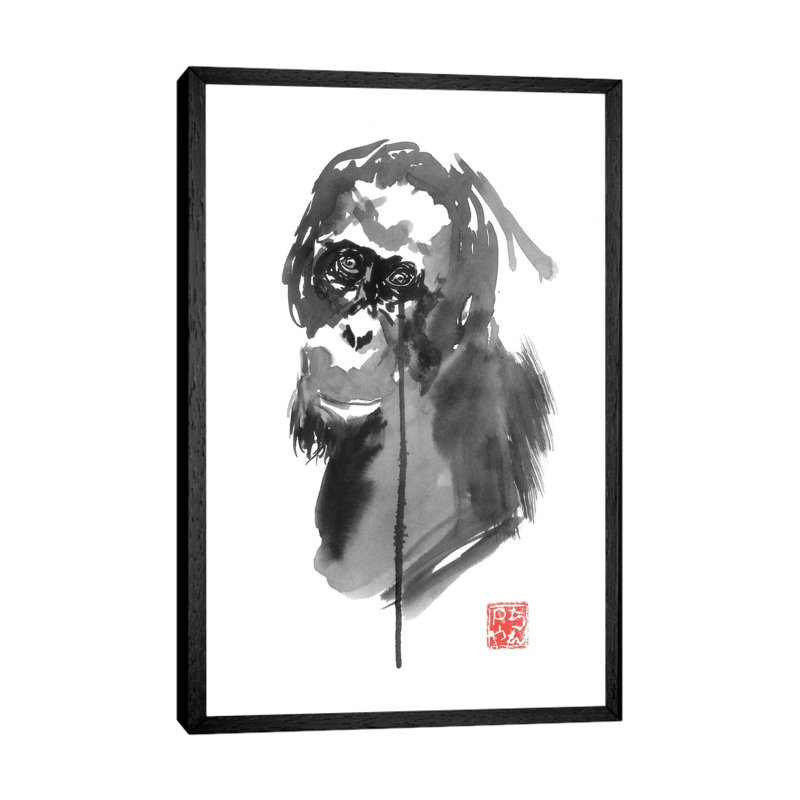 Borneo IV by Péchane - Painting on Canvas, Black Framed, 66.04 cm H x 45.72 cm W
