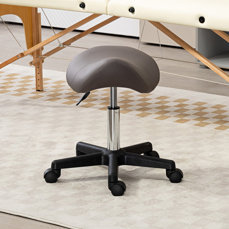 Adjustable Height Lab Stool, White