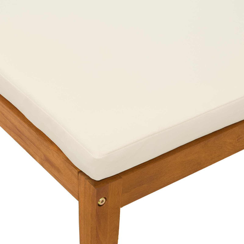  Repose-pieds de jardin avec coussin en bois d'acacia massif naturel