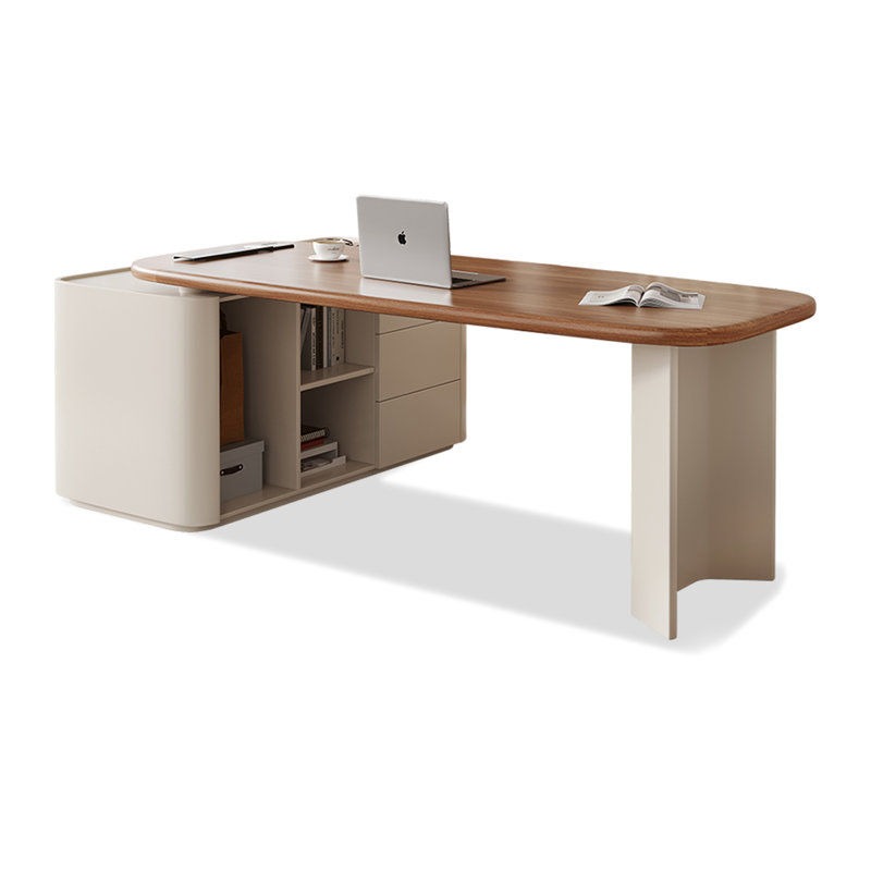 Bureau en forme de L en bois massif de style français avec tiroirs, H 29,53 po x l 78,74 po x P 51,18 po