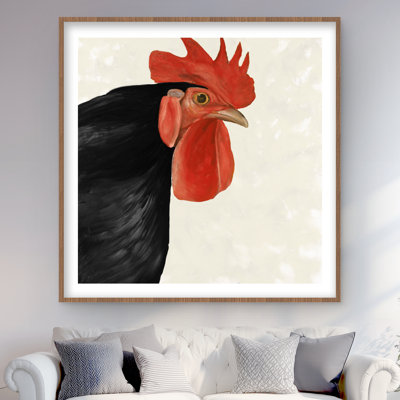 Black hen - Farmhouse Framed Matted Print for Home Decor