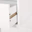  Table d'appoint moderne à 3 tiroirs de style escalier avec compartiments de rangement et pieds en bois, blanc