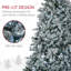 Arbres de Noël artificiels 7,5 pi, avec branches enneigées, lumières DEL blanc froid, ouverture automatique