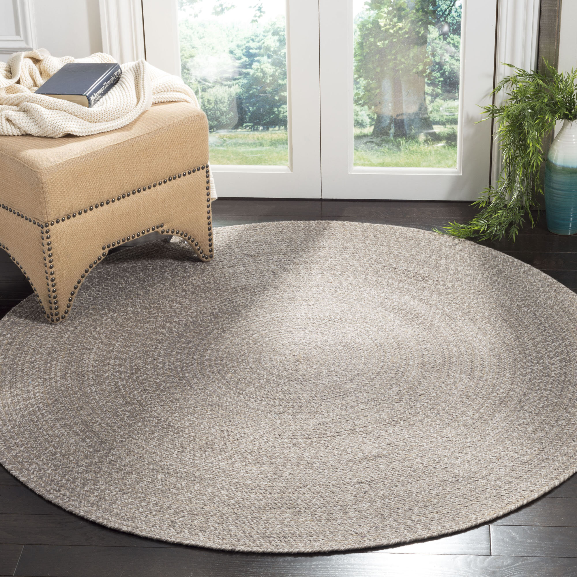 Braided Rug Carpet Round Area Rug Natural 100% cotton Farmhouse