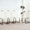 4 chaises de cuisine en polyuréthane blanc moderne, imperméables et rembourrées (4) confortables et dispersées