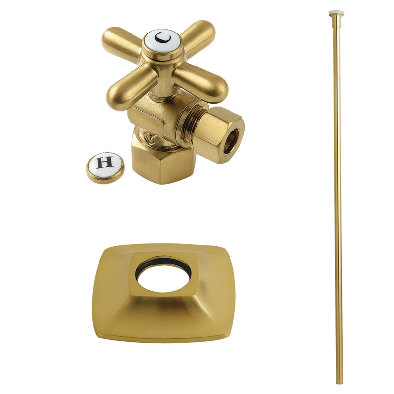Kingston Brass Gehry Traditional Plumbing Toilet Trim Kit With Flange, Brushed Brass