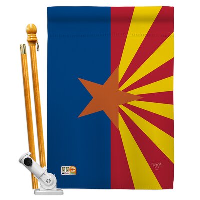 Arizona State Americana States Impressions 2-Sided Polyester 40 x 28 in. Flag Set -  Trinx, 05A986EE75BB4C15BCBBCF903590E91E