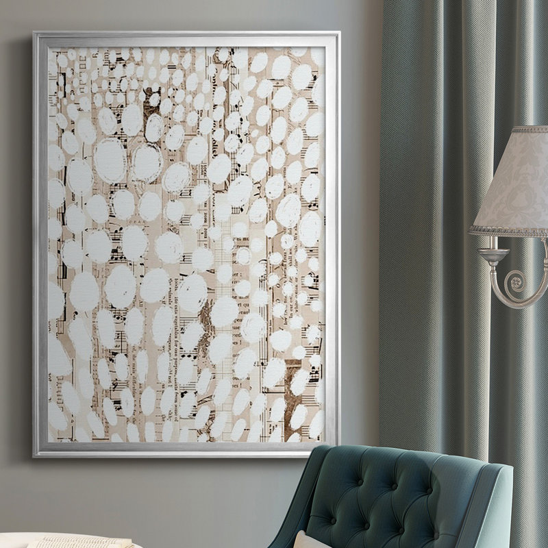 Motif rétro I, reproduction encadrée de qualité supérieure - prête à être accrochée, H 36,5 po x l 26,5 po x P 1 po, Argent