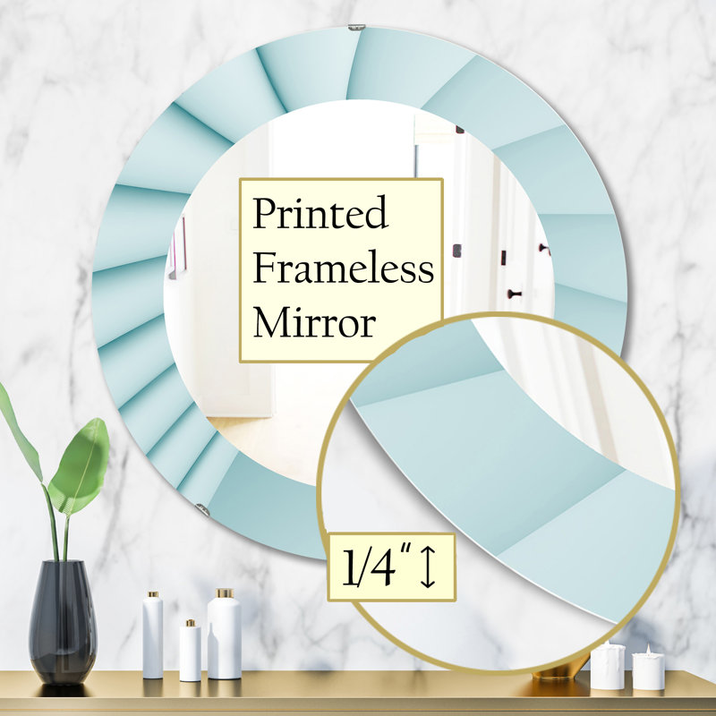 Vagues bleu clair 1 - Miroir moderne, H 31,5 po x l po