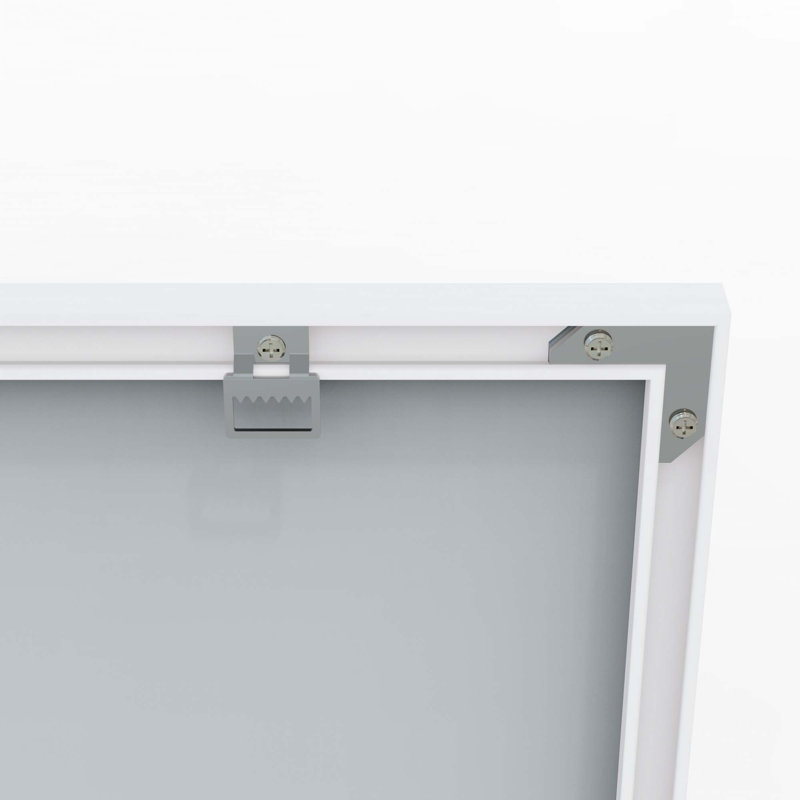 Miroir de salle de bain rectangulaire surdimensionné moderne, Blanc, 32 po x 48 po
