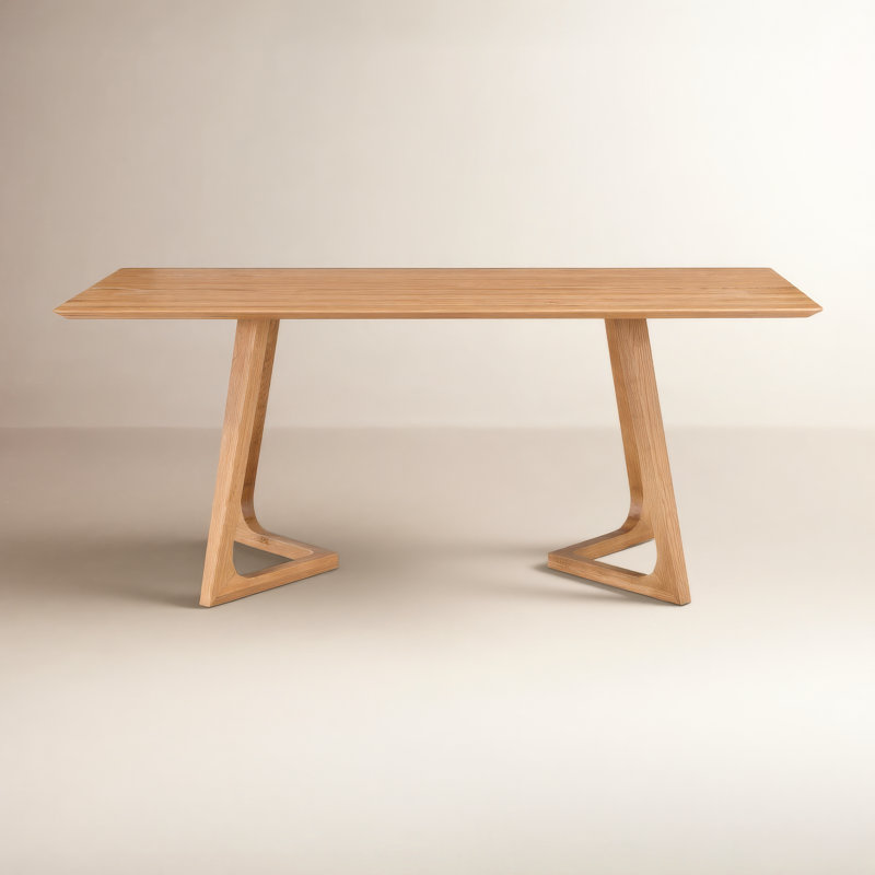 Fischer 71'' Ash Solid Wood Dining Table, Natural
