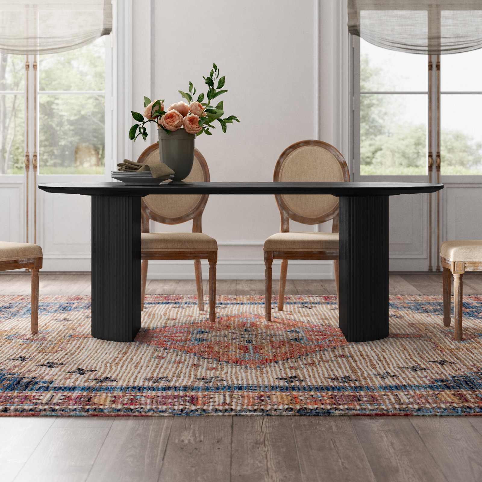 Wade Logan® Anirudha 79" Oval Dining Table & Reviews | Wayfair