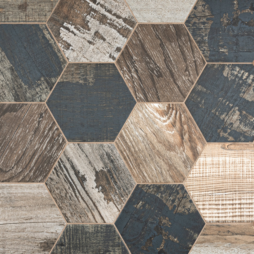 Gaugin Hex 9" x 10" Porcelain Wood Look Wall & Floor Tile Merola Tile