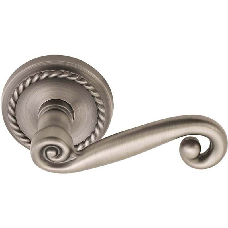 Double porte faux levier avec rosette, Gauche, Nickel satiné