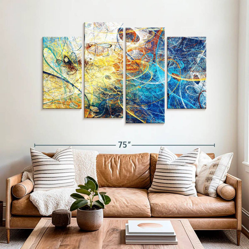 Avery Whimsical Dynamic Abstract, 42" H x 68" W