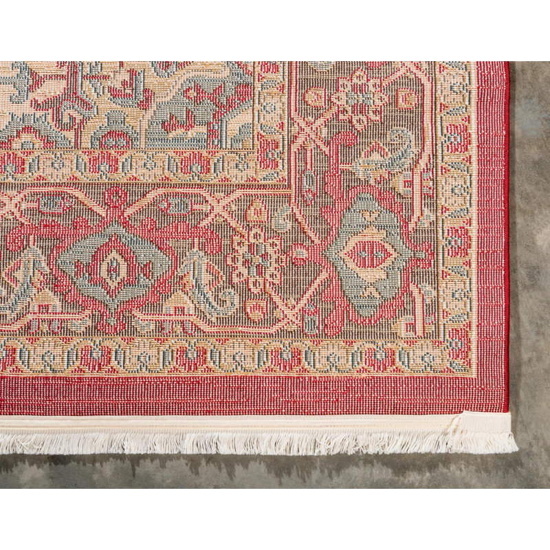 Tapis traditionnel Azar couleur merlot, Rectangle 7 pi 10 po x 10 pi
