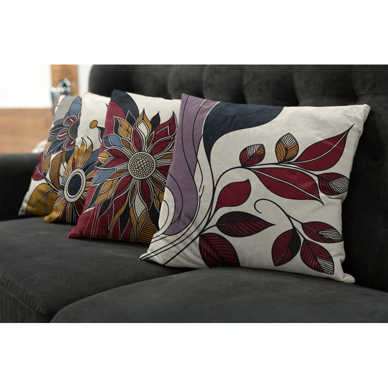 Floral Outdoor Pillow Cover, 16"H x 16"W