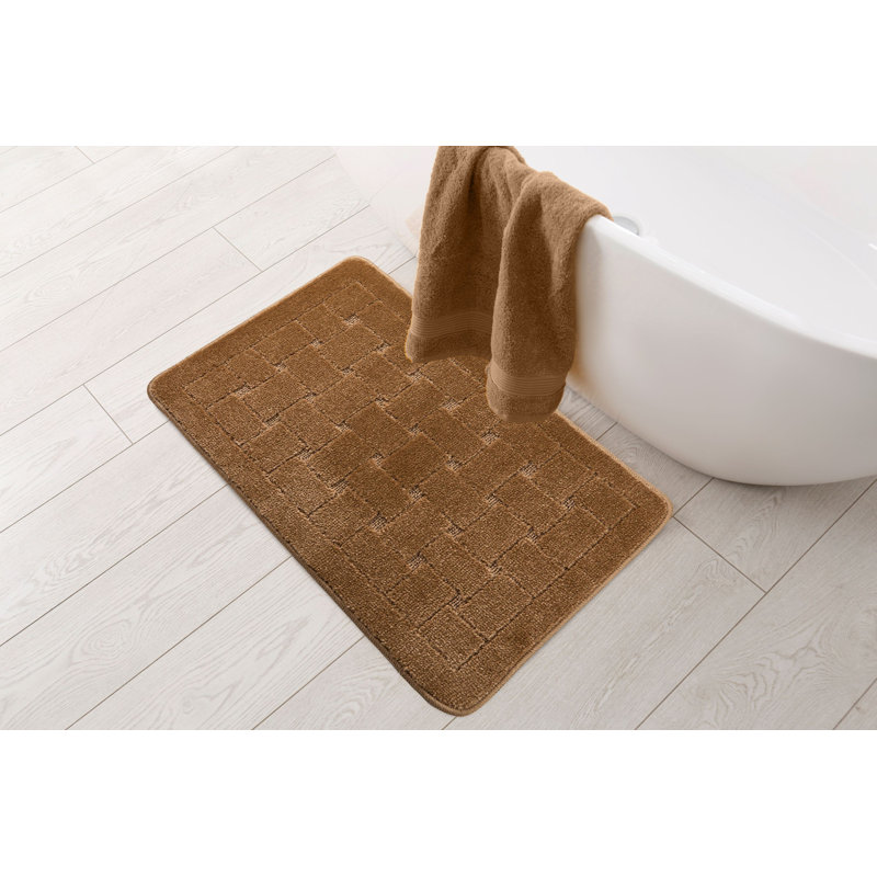 Architha Polypropylene Plastic Non-Slip Bath Mat, Beige