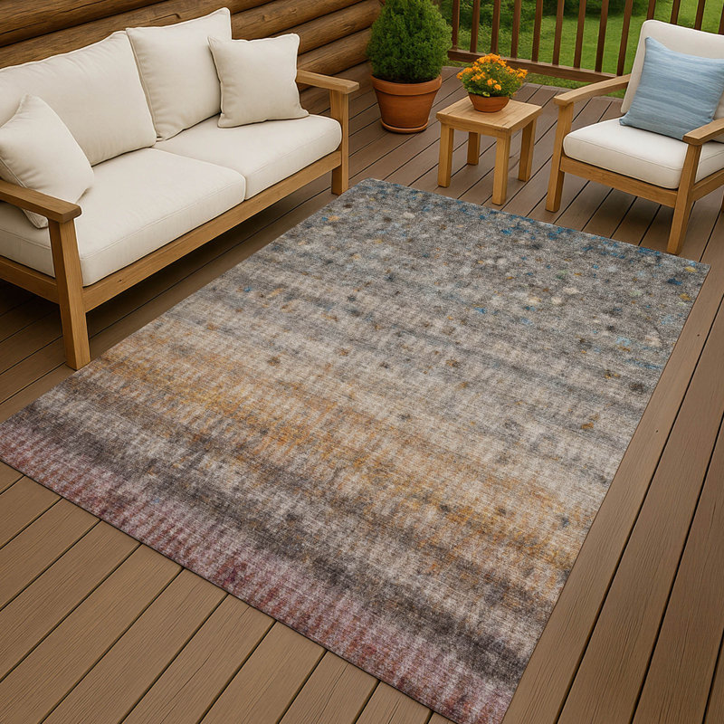 Machine Washable Indoor/Outdoor Emelia ACN2315 Stripes Rug, Rectangle 3' x 5'