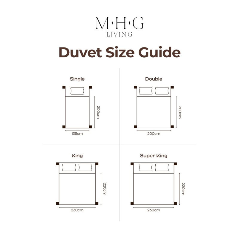 MHG Living All Season 10.5 Tog Cotton Duvet - Anti-Allergy Hypoallergenic Hollowfibre Quilt - Single/Double/King/Super King