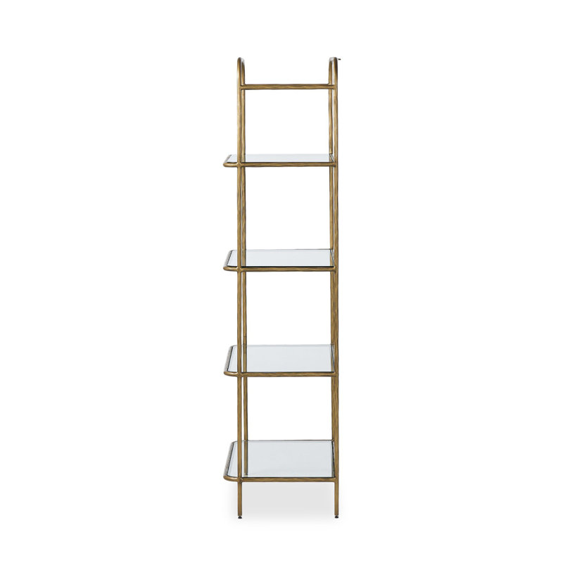 Swinton Etagere Bookcase, Aged Brass