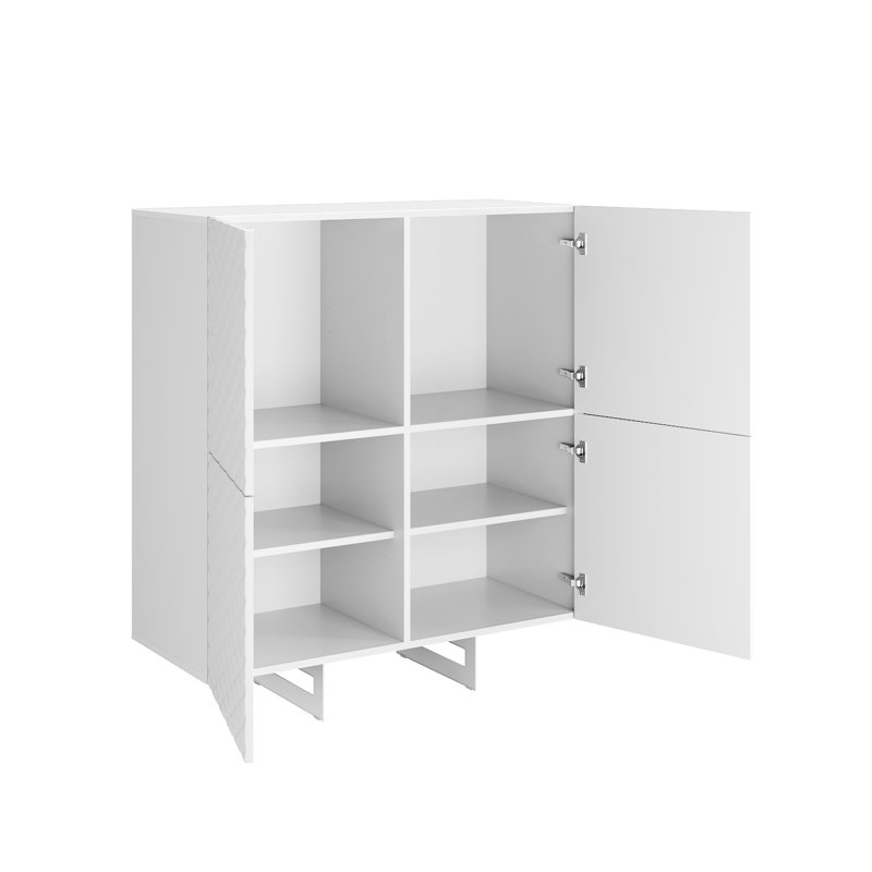 Barbarra 110cm Sideboard, White/White