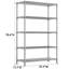 Étagère métallique robuste de 120 cm (47,2 po), 5 niveaux réglables, pour rangement commercial, garage, entrepôt, cuisine et réserve, chromée-46427019-48285991