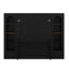 Grand lit plateforme escamotable avec tablette, armoires latérales, tiroirs et DEL-398686460