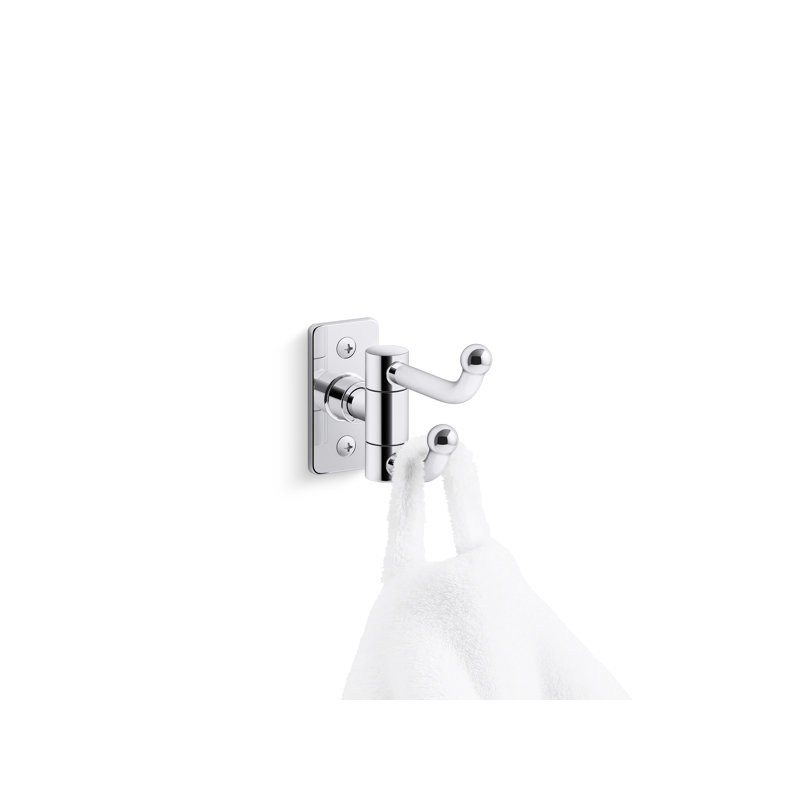 Castia by Studio McGee Double Robe Hook, Polished Chrome