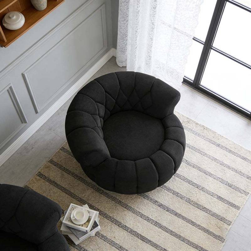 Fauteuil d'appoint pivotant, Noir
