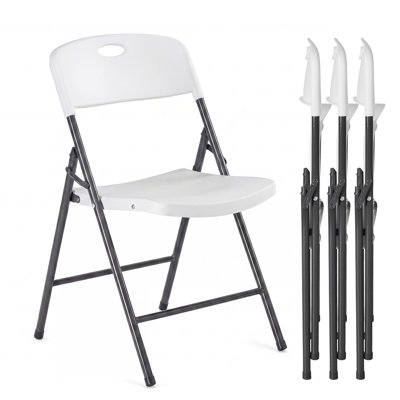 30.7" H Contoured Foldable Plastic Dining Chairs (Set of 4)