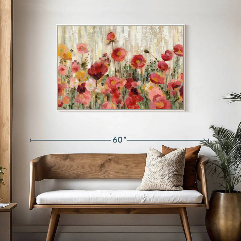 Fleurs saupoudrées, Cadre flottant blanc, 43 po x 29 po