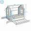 Structure de lit House avec lit gigogne, tablettes de rangement et éclairage DEL-921523736-921523738