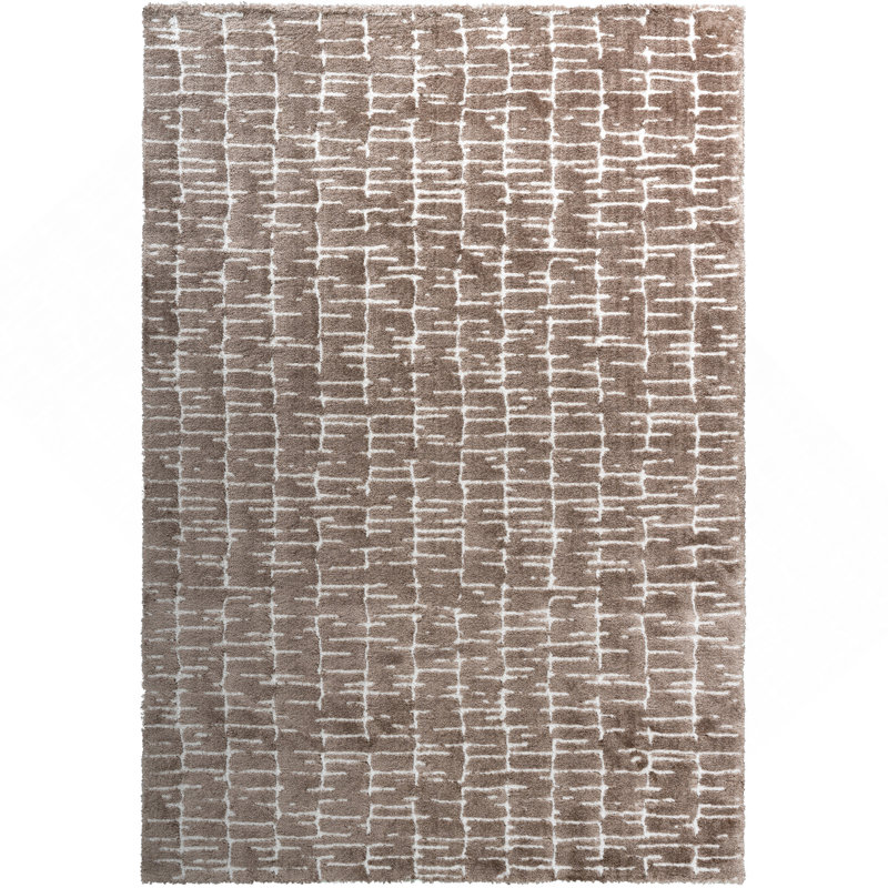 Tapis brun et polyester recyclé Nina Genesis, Rectangle 5 pi 3 po x 7 pi 6 po