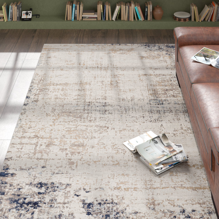 Jemison Abstract Blue/Ivory Area Rug